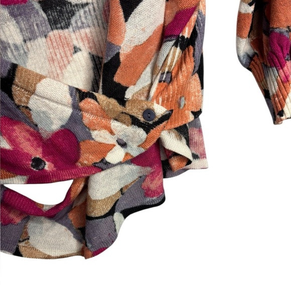 NIC+ZOE LINEN BLEND GLOWING PETALS 4-WAY CARDIGAN PL - Picture 10 of 16